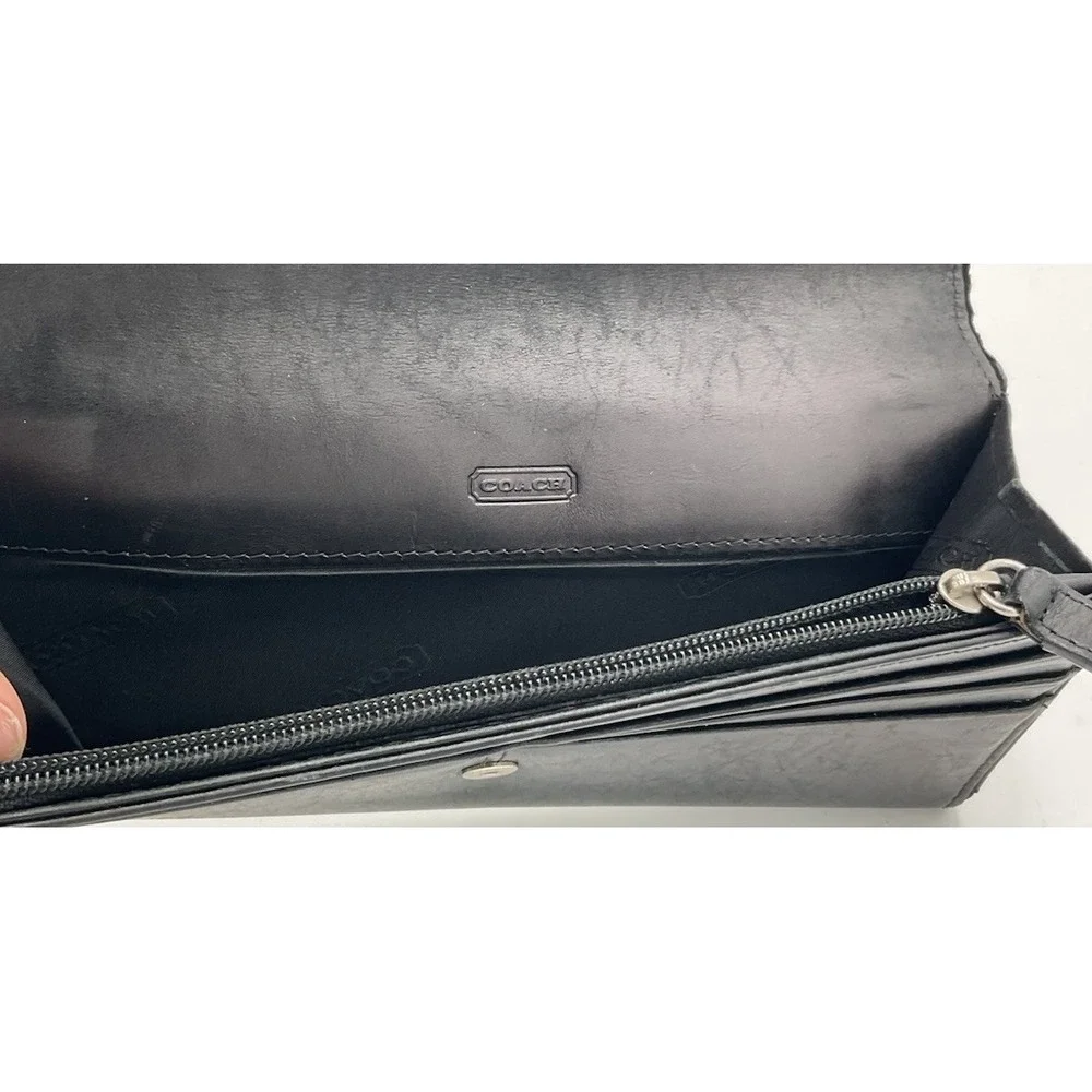 Coach Vintage Legacy Black Leather Slim Envelope Wallet * Great Condition*